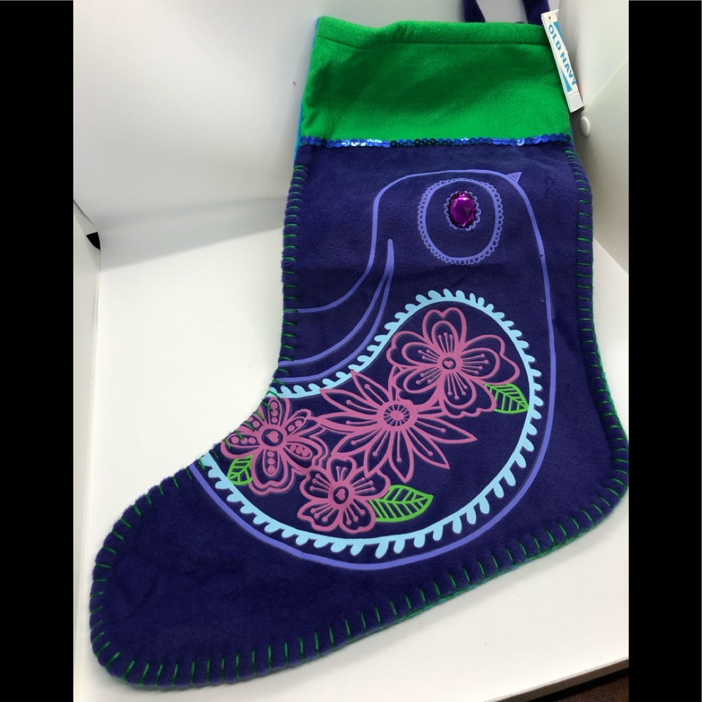 Old Navy Fleece Christmas Stocking purple